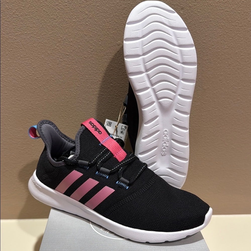 Adidas Cloudfoam Pure 2.0 Women’s Size 7.5 Running Shoes Black w/Pink GY2214-Z26